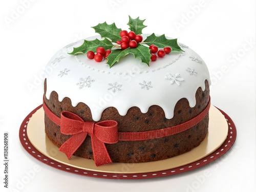 Christmas Cake with decoration ideas 3D illustration