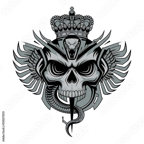 skull with wings