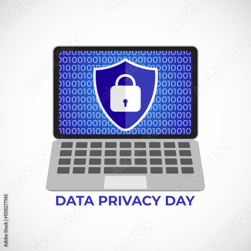Vector illustration of Data Privacy Day social media template