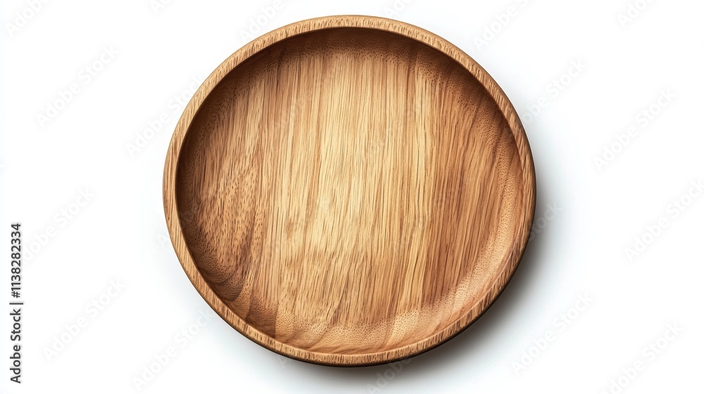 Elegant Empty Wooden Plate - A Timeless Dining Accessory