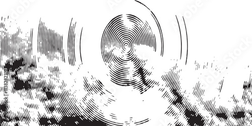 Background black and white abstract texture vector with dark spots, nets, lines and scratches