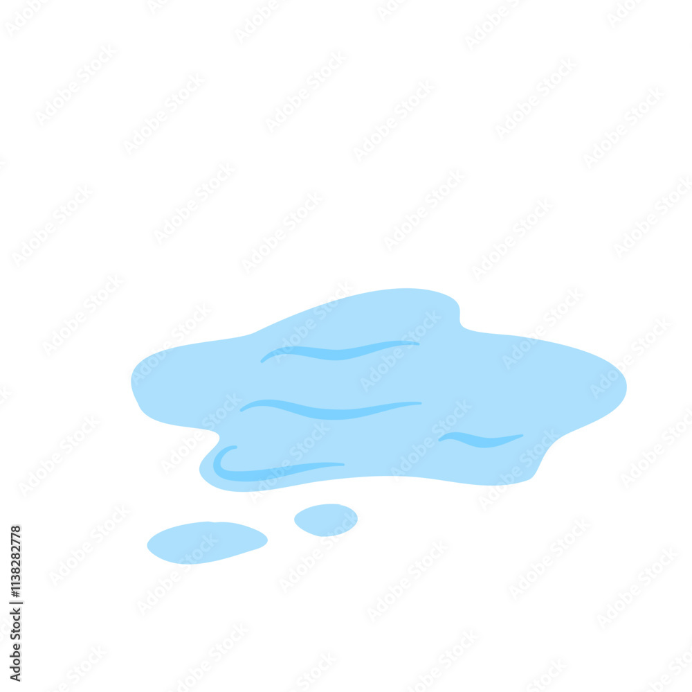 Water spill puddle. Blue liquid shape Water spill puddle. Blue liquid shape