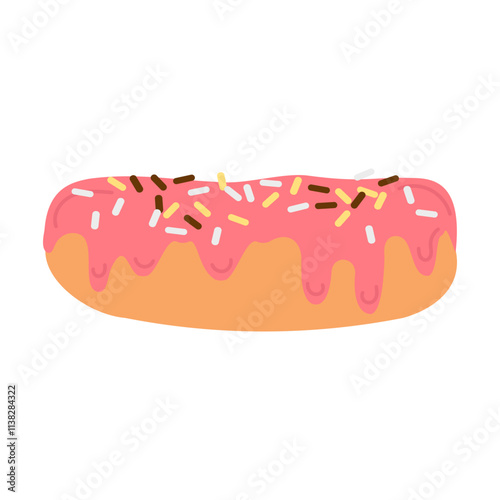 Isolated eclair on white background hand drawn