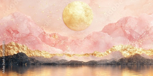 Pink Moonrise over Golden M...