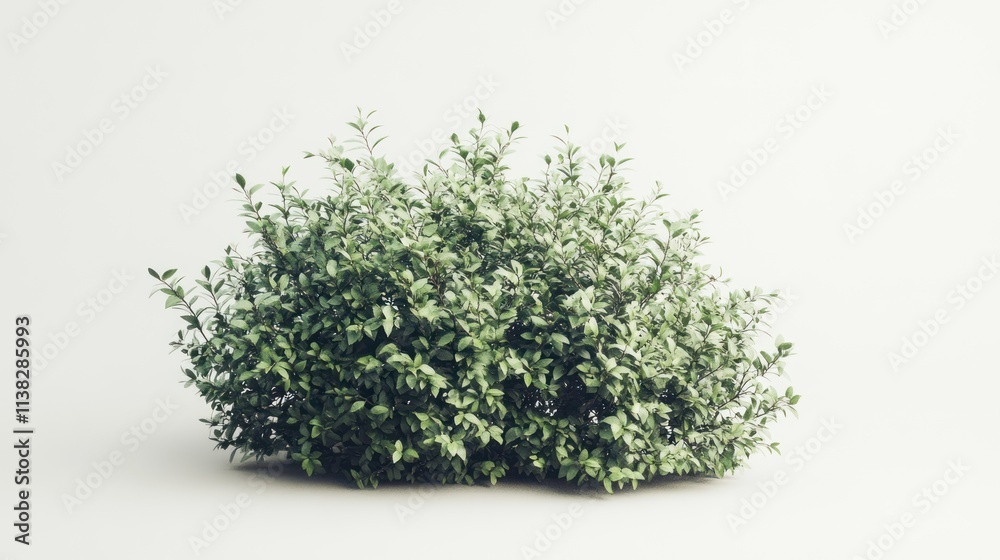 Lush green shrub with variegated leaves isolated on white background. Lush green shrub with variegated leaves isolated on white background.
