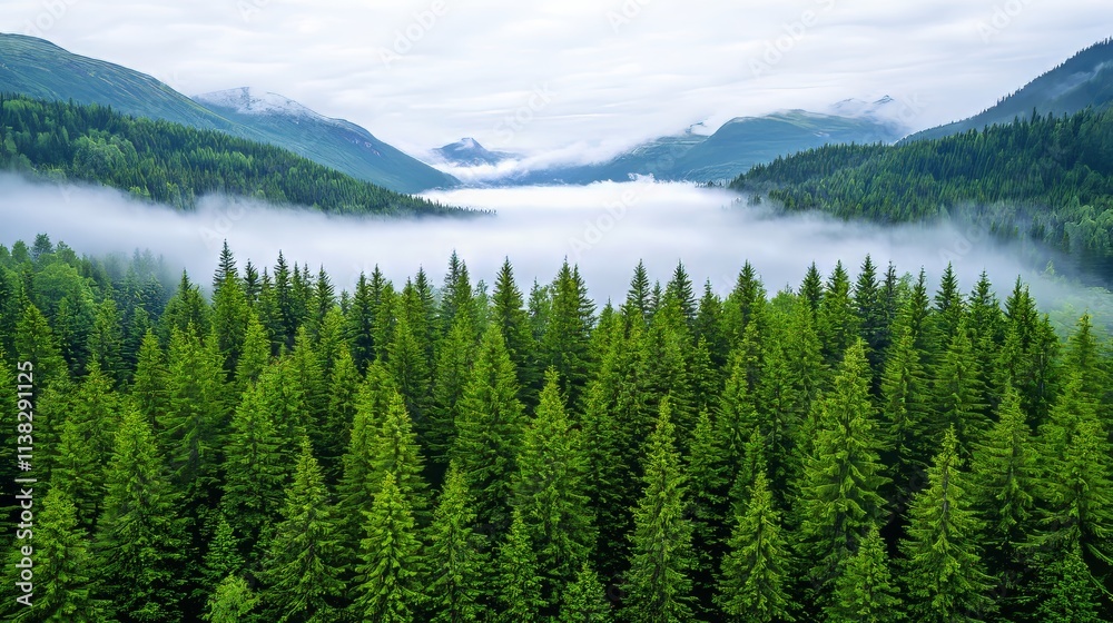 An aerial view of a lush green forest filled with mist, symbolizing the need for forest conservation and the beauty of unspoiled nature. An aerial view of a lush green forest filled with mist, symbolizing the need for forest conservation and the beauty of unspoiled nature.