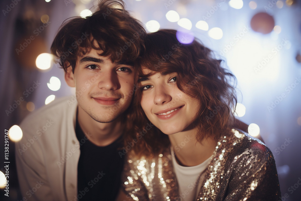 Happy young person having fun open air party created with generative AI technology Happy young person having fun open air party created with generative AI technology