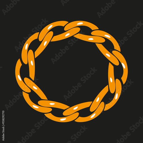 Chain link ring. Decorative circle frame.