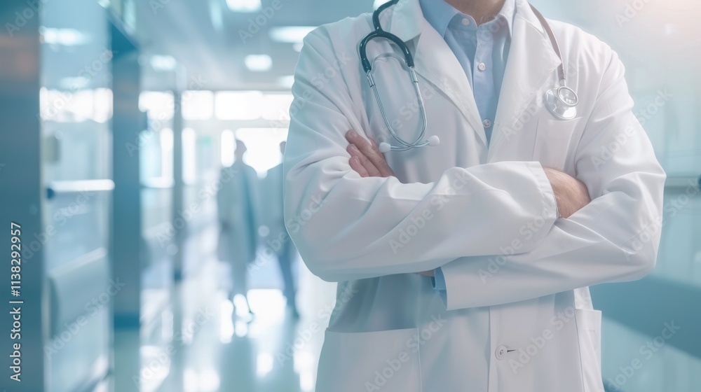 Doctor on the background of the clinic, medical care concept. Doctor on the background of the clinic, medical care concept.