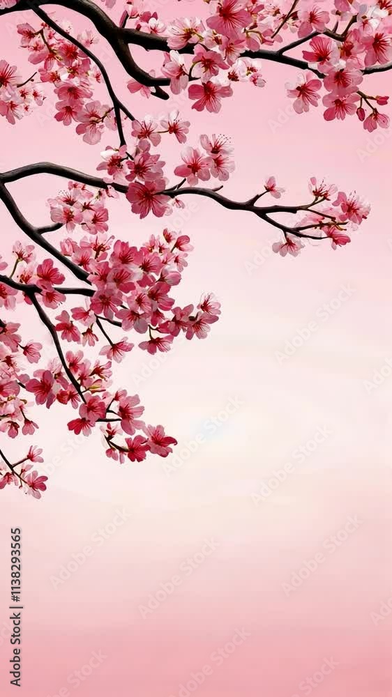 Beautiful cherry blossoms bloom, illuminating a serene backdrop of soft pink hues in the springtime backdrop, creating a peaceful atmosphere Beautiful cherry blossoms bloom, illuminating a serene backdrop of soft pink hues in the springtime backdrop, creating a peaceful atmosphere