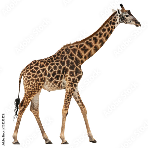 Majestic Giraffe Walking in Profile photo