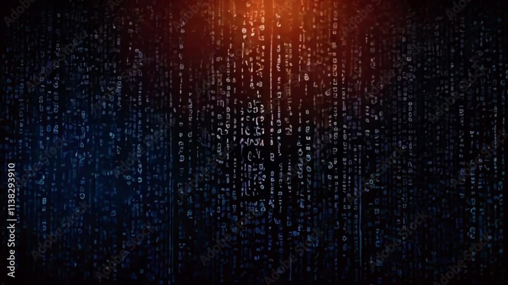 A digital matrix with cascading binary code in green on a black background, 4k High-Quality Wallpaper Background Animation Video
