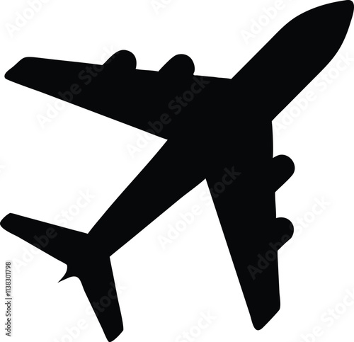 Aeroplan silhouette icon and logo vector art and using black color illustration design