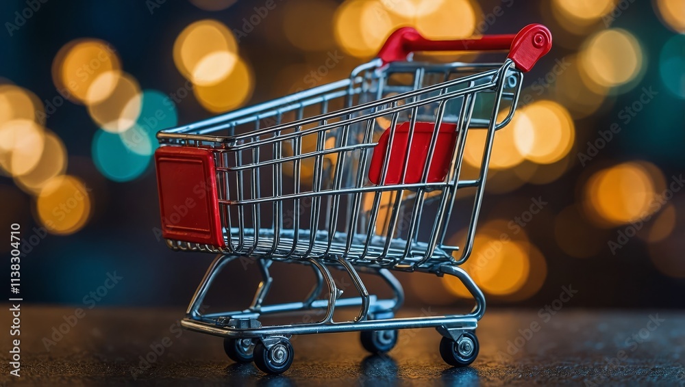 Futuristic shopping cart represents digital commerce and advanced retail innovation in tech-savvy marketplace Futuristic shopping cart represents digital commerce and advanced retail innovation in tech-savvy marketplace