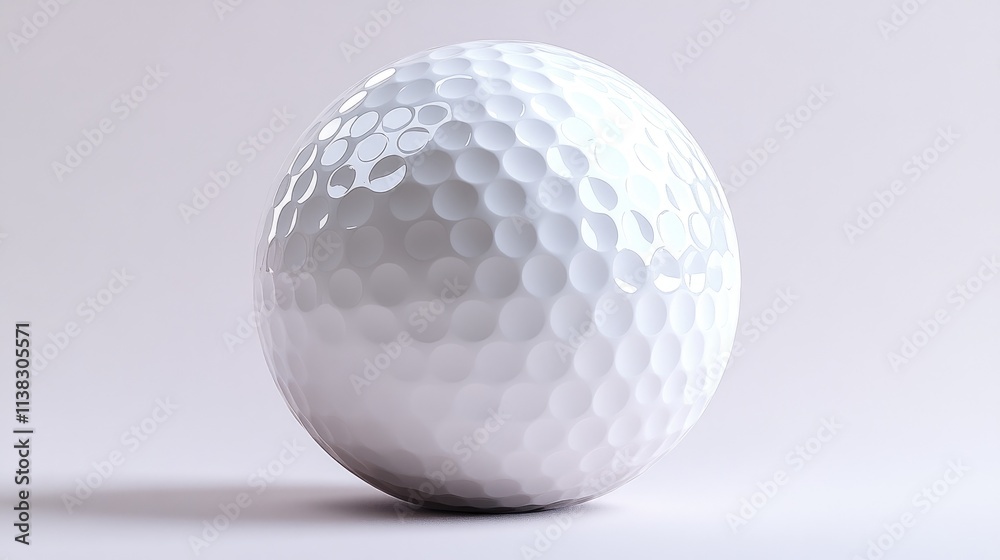 A single white golf ball sits on a light gray surface. A single white golf ball sits on a light gray surface.