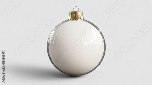 a white christmas ornament with a gold top