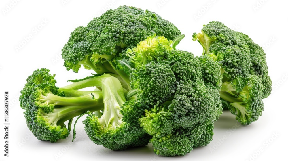 Broccoli White Background. Fresh and Raw Green Vegetable Isolated on White Broccoli White Background. Fresh and Raw Green Vegetable Isolated on White