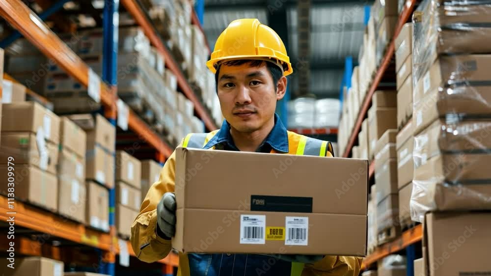 Warehouse Worker with Package Warehouse Worker with Package
