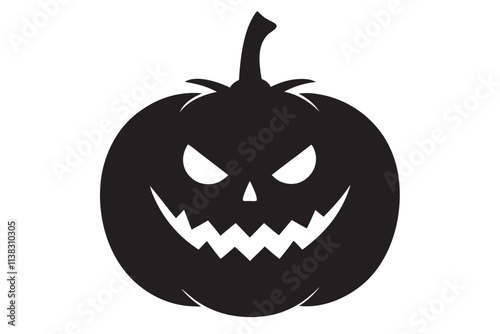 set of halloween pumpkins halloween pumpkin icons Icon illustration of a set of halloween pumpkin silhouettes of plants black and white vector illustration