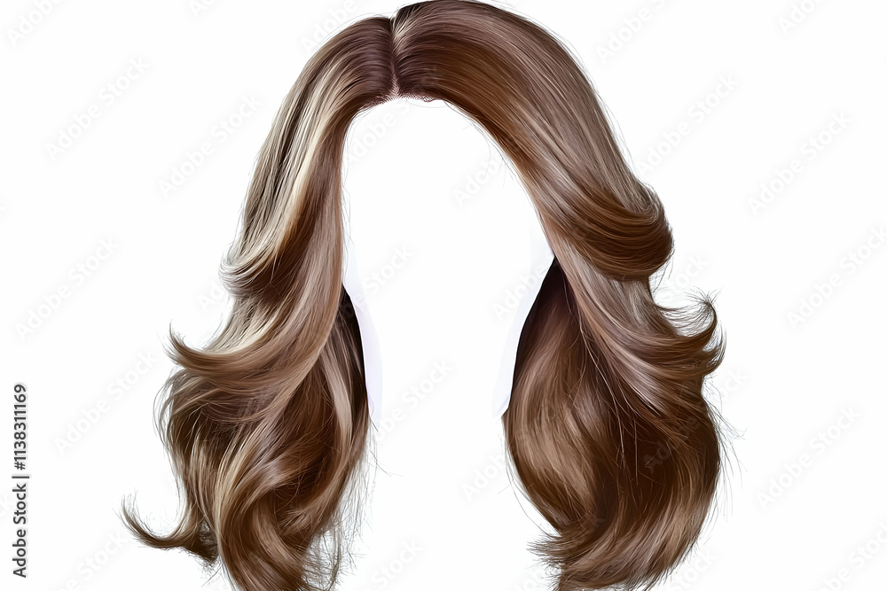 A trendy modern wig displayed on a clear background for styling purposes. A trendy modern wig displayed on a clear background for styling purposes.