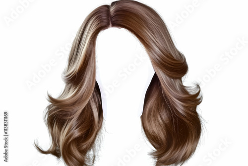 A trendy modern wig displayed on a clear background for styling purposes.