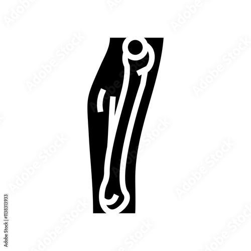 hairline fracture glyph icon vector. hairline fracture sign. isolated symbol illustration