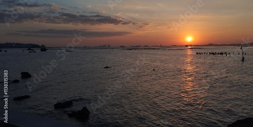 sunset over the sea