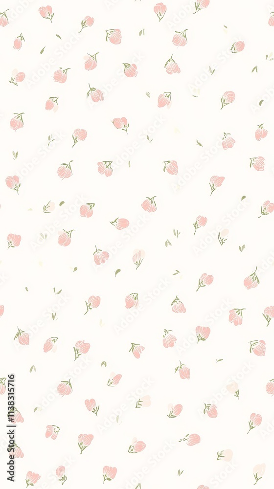 Cute pink and white seamless pattern with small pink rose petals, creating a charming retro atmosphere. Very suitable for baby room decoration and children's fashion accessories Cute pink and white seamless pattern with small pink rose petals, creating a charming retro atmosphere. Very suitable for baby room decoration and children's fashion accessories