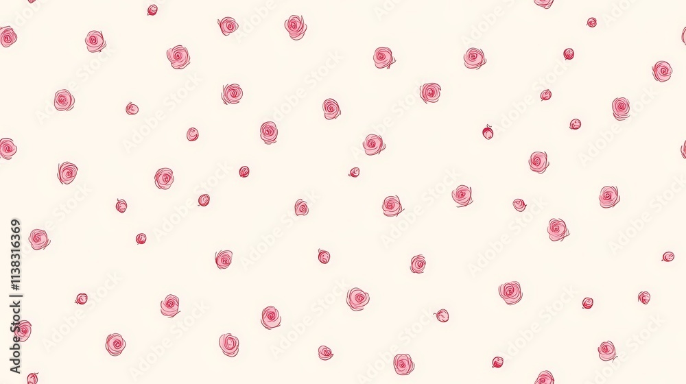Cute pink and white seamless pattern with small pink rose petals, creating a charming retro atmosphere. Very suitable for baby room decoration and children's fashion accessories Cute pink and white seamless pattern with small pink rose petals, creating a charming retro atmosphere. Very suitable for baby room decoration and children's fashion accessories