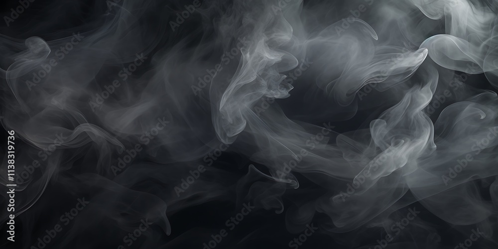 Fototapeta premium Black smoke on a dark background