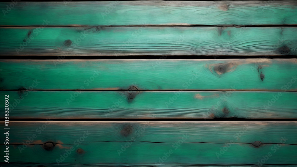 Fototapeta premium Abstract old rustic green colored painted dark grunge grain wooden timber hardwood wall or floor or table texture - wood frame background banner