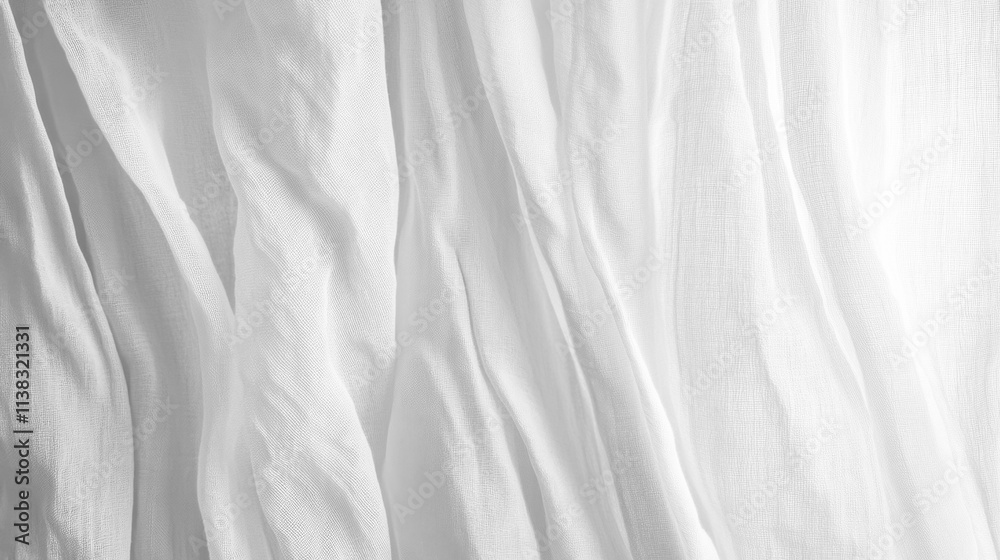 Obraz premium Soft white curtains background for graphic design or wallpaper.