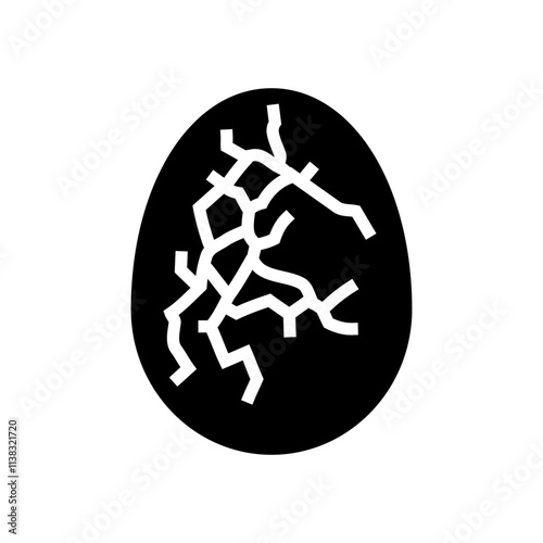 cracked eggshell fracture glyph icon vector. cracked eggshell fracture sign. isolated symbol illustration