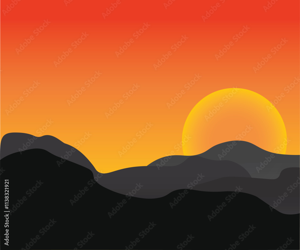 Obraz premium sunset high vector
