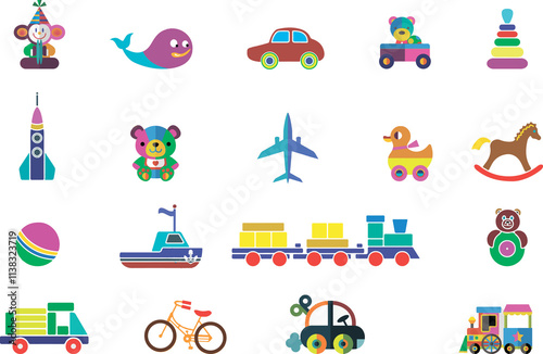 Seamless pattern. Children toys. Background. Illustration. Flyer background design, advertising background, fabric, clothes, texture, textile pattern
