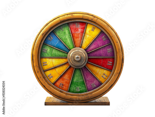 Isolated Colorful 3D Wheel Design on Transparent Background