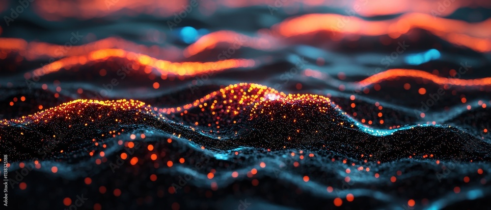 A mesmerizing close-up of textured waves illuminated by vibrant colors, creating a dynamic interplay of light and shadow. A mesmerizing close-up of textured waves illuminated by vibrant colors, creating a dynamic interplay of light and shadow.