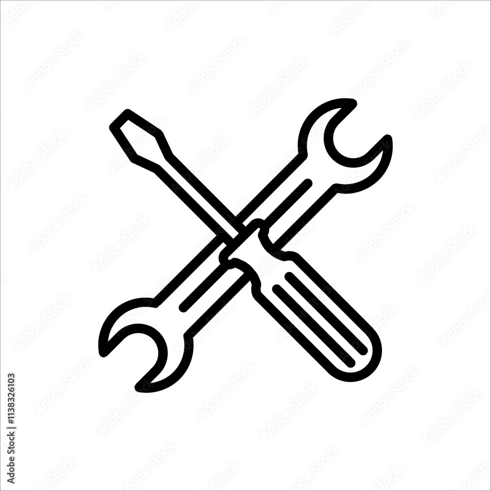 screwdriver icon. Vector illustration for apps and web design. Isolated on white background. screwdriver icon. Vector illustration for apps and web design. Isolated on white background.