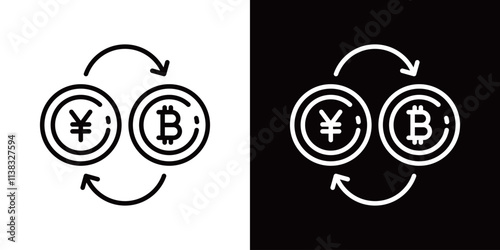 日本円のシンプルなラインアイコン