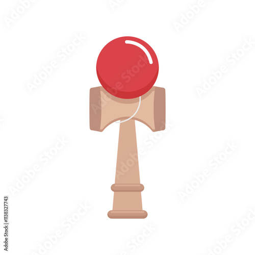 Kendama vector illustration on white background. Kendama is a traditional Japanese toy.