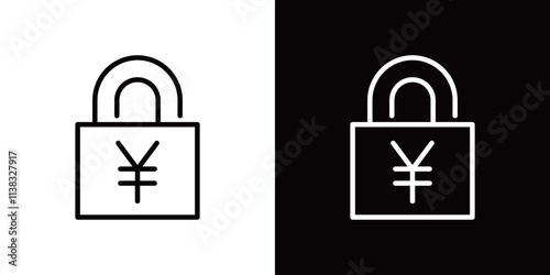 日本円のシンプルなラインアイコン