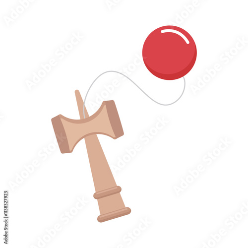 Kendama vector illustration on white background. Kendama is a traditional Japanese toy.
