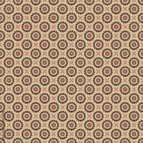 Seamless vector textures. Colorful floral ornament patterns with circle shapes. Design element for textile, print, fabric.