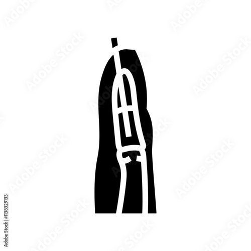 surgical pin for fracture glyph icon vector. surgical pin for fracture sign. isolated symbol illustration