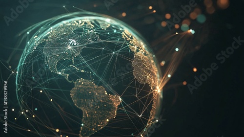 Global Network Connections Illuminated Earth