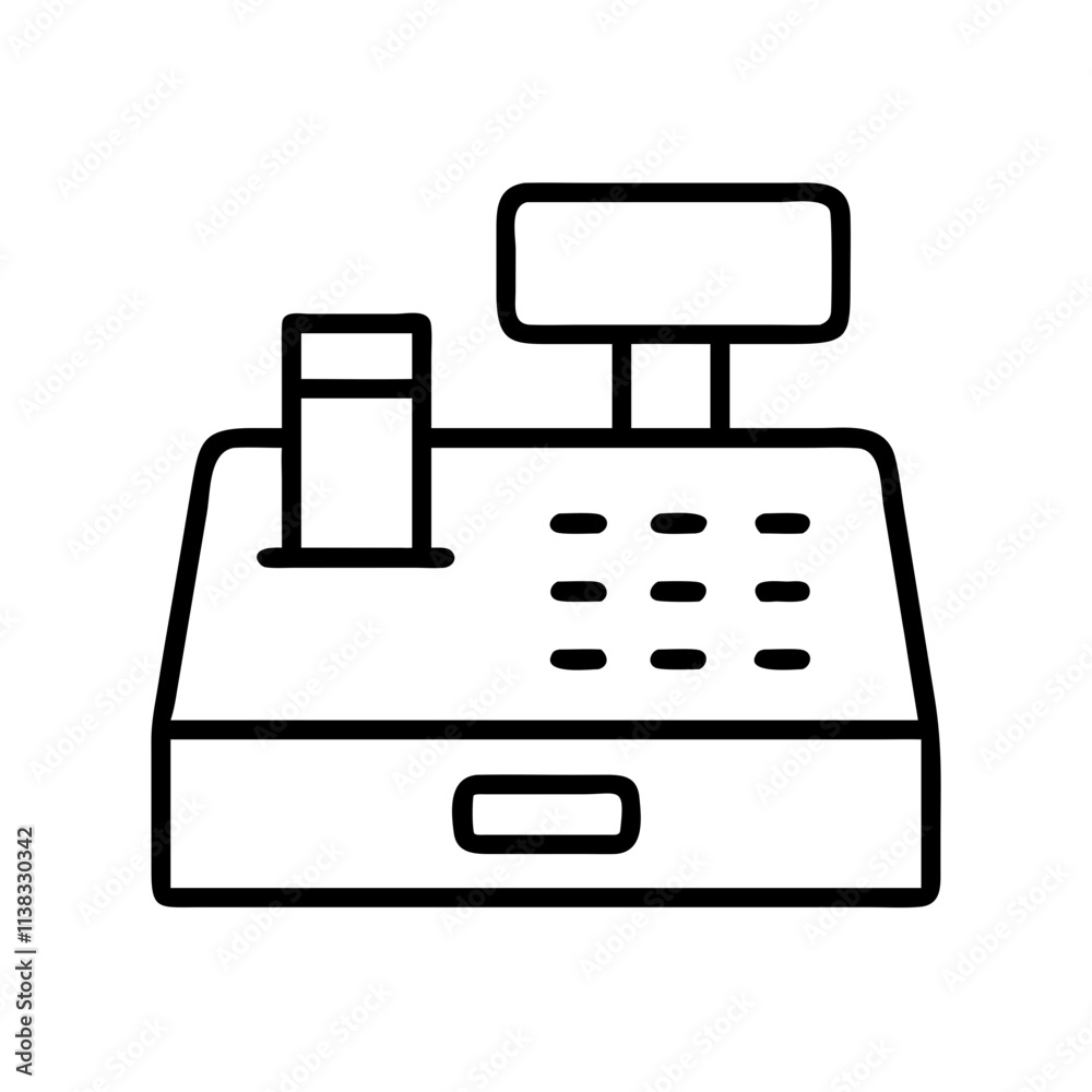 cash register icon, boxing day line art, boxing icon - simple black line art icon of cash register, for boxing day celebrations. boxing vector art. cash register icon, boxing day line art, boxing icon - simple black line art icon of cash register, for boxing day celebrations. boxing vector art.
