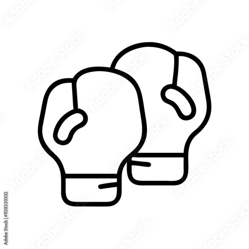 boxing gloves play on the name icon, boxing day line art, boxing icon - simple black line art icon of boxing gloves play on the name, for boxing day celebrations. boxing vector art.