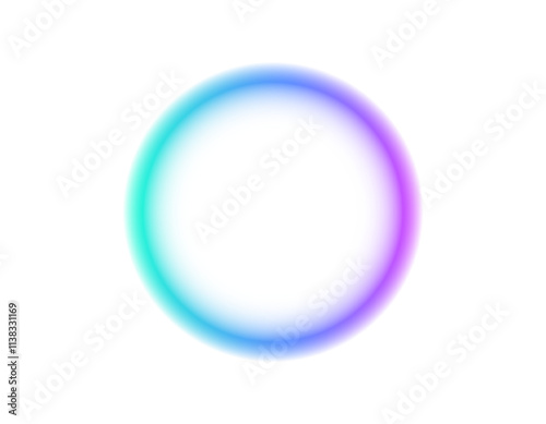 A bright gradient circle transitions smoothly from blue to pink, creating a soft halo effect.