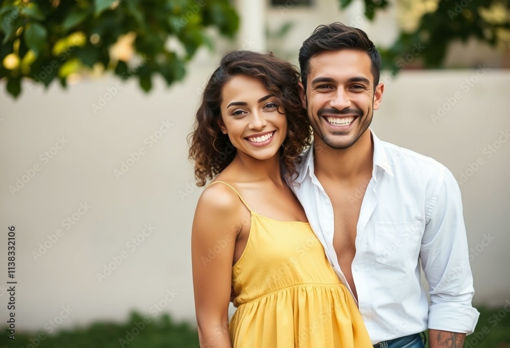 Portrait of two people smiling warmly Portrait of two people smiling warmly