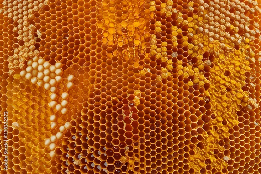 close up of honey bee pollen